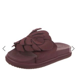 Wine Monstera Anatomic Slide Sandal WINE chunky flower leaf platform sold out